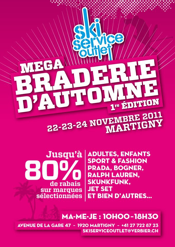 From November 22nd to 24th...for 3 days..Ski Service Outlet, Martigny is having it's 1st