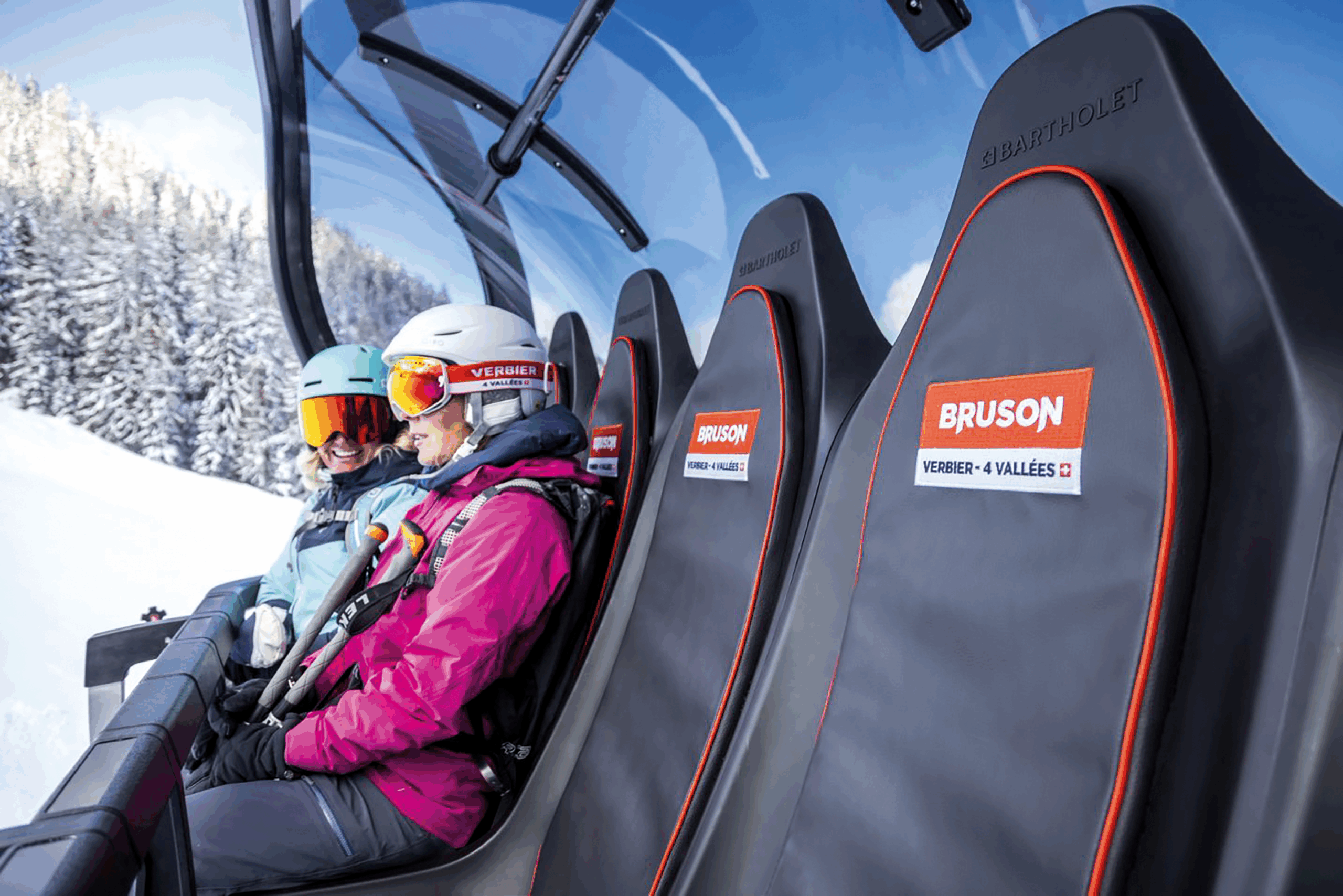 La Pasay chairlift in the Bruson sector of Verbier, offering scenic views and ski access across the 4 Vallées