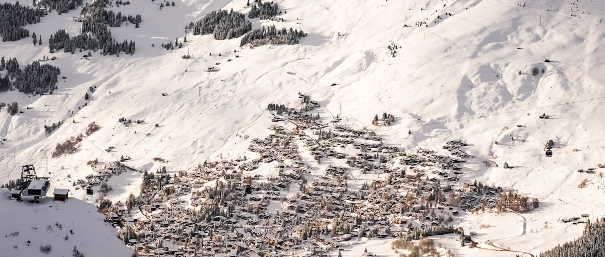 Snowy Verbier view from the mountains